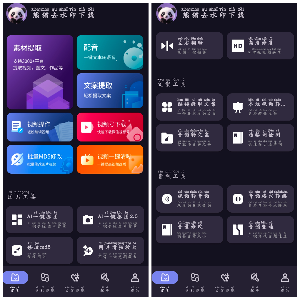 熊猫去水印下载v1.0.3 短视频无水印下载 自媒体编辑工具-软件分享神仙论坛-软件-神仙论坛